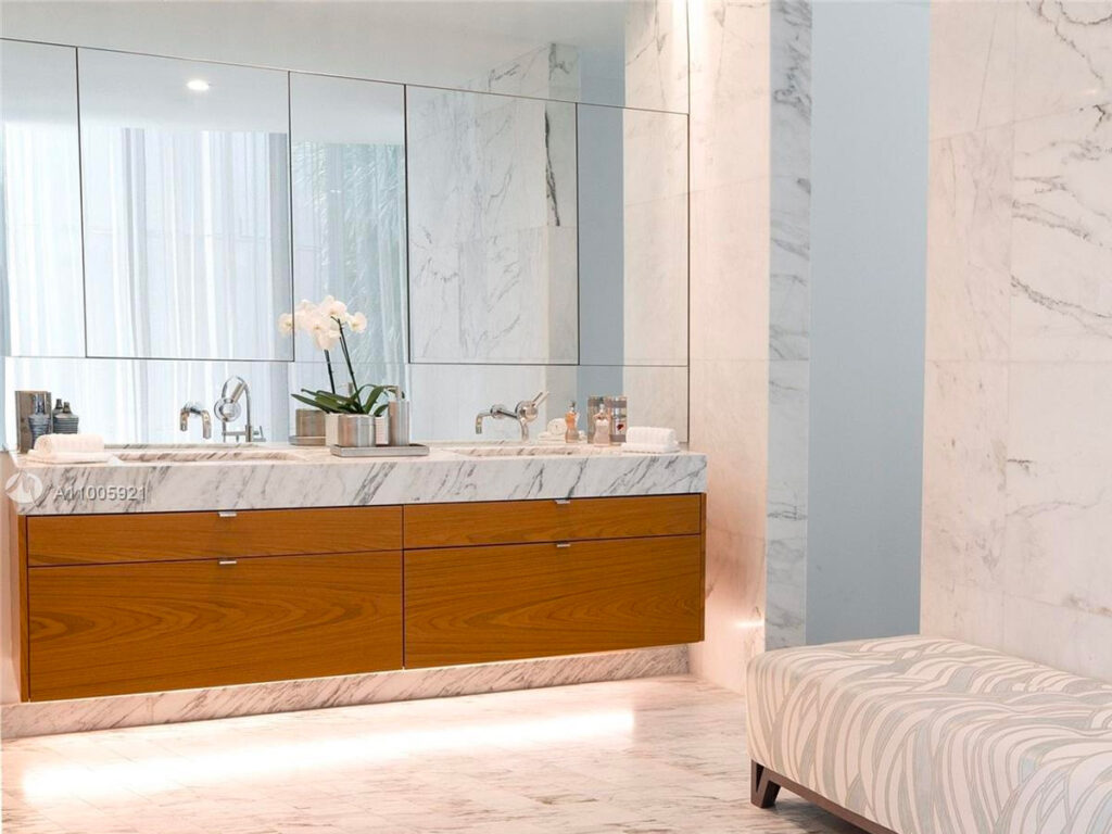 luxurious marble bathroom inside Monad Terrace residences